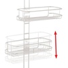 image:imageInterDesign Linea Adjustable Shower Caddy  Bathroom Storage Shelves for Shampoo Conditioner and Soap SilverPearl White