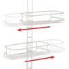 image:imageInterDesign Linea Adjustable Shower Caddy  Bathroom Storage Shelves for Shampoo Conditioner and Soap SilverPearl White