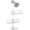 image:imageInterDesign Linea Adjustable Shower Caddy  Bathroom Storage Shelves for Shampoo Conditioner and Soap SilverPearl White