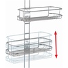 image:imageInterDesign Linea Adjustable Shower Caddy  Bathroom Storage Shelves for Shampoo Conditioner and Soap SilverSilver