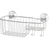 image:imageInterDesign Reo Power Lock Suction Bathroom Shower Combo Caddy Basket for Shampoo Conditioner Soap  Stainless SteelCombo Basket