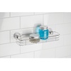 image:imageInterDesign Reo Power Lock Suction Bathroom Shower Combo Caddy Basket for Shampoo Conditioner Soap  Stainless SteelShelf