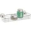 image:imageInterDesign Reo Power Lock Suction Bathroom Shower Combo Caddy Basket for Shampoo Conditioner Soap  Stainless SteelShelf