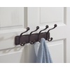 image:imageInterDesign York Lyra Wall Mount Storage Rack  Hanging Hooks for Jackets Coats Hats and Scarves  4 Dual Hooks ChromeBronze