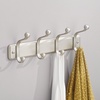 image:imageInterDesign York Lyra Wall Mount Storage Rack  Hanging Hooks for Jackets Coats Hats and Scarves  4 Dual Hooks ChromeSatin