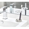 image:imageInterDesign iDesign Divided Toothbrush Holder for Bathroom or Vanity  Set of 2  ClearMatte BlackClearBrushed