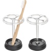 image:imageInterDesign iDesign Divided Toothbrush Holder for Bathroom or Vanity  Set of 2  ClearMatte BlackClearMatte Black