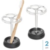 image:imageInterDesign iDesign Divided Toothbrush Holder for Bathroom or Vanity  Set of 2  ClearMatte BlackClearMatte Black