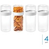 image:imageInterDesign iDesign Large Stack n Snack Food Containers  Stackable Snack Containers  Set of 4  ClearWhiteClearWhite