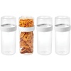 image:imageInterDesign iDesign Large Stack n Snack Food Containers  Stackable Snack Containers  Set of 4  ClearWhiteClearWhite