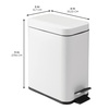 image:imageInterDesign iDesign Rectangular 13 Gallon Bathroom Trash Set of 2White Rectangle Step Can 5L M2White