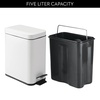 image:imageInterDesign iDesign Rectangular 13 Gallon Bathroom Trash Set of 2White Rectangle Step Can 5L M2White