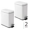 image:imageInterDesign iDesign Rectangular 13 Gallon Bathroom Trash Set of 2White Rectangle Step Can 5L M2White