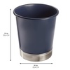 image:imageInterDesign iDesign Small Round Bathroom Trash Set of 2 York Waste Can M2 BrushedNavy