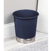 image:imageInterDesign iDesign Small Round Bathroom Trash Set of 2 York Waste Can M2 BrushedNavy