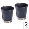 image:imageInterDesign iDesign Small Round Bathroom Trash Set of 2 York Waste Can M2 BrushedNavy