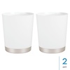 image:imageInterDesign iDesign Small Round Trash Can for Bathroom or Home Office  Set of 2  Satin WhiteNickel