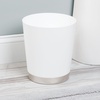 image:imageInterDesign iDesign Small Round Trash Can for Bathroom or Home Office  Set of 2  Satin WhiteNickel