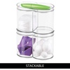 image:imageInterDesign iDesign Stackable Dual Canister for Bathroom Vanity or Countertop Storage  Set of 4  ClearPack of 4