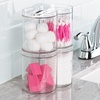 image:imageInterDesign iDesign Stackable Dual Canister for Bathroom Vanity or Countertop Storage  Set of 4  ClearPack of 4