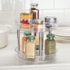 image:imageiDesign 9Inch Plastic 2Tier Lazy Susan Turntable Set of 2 ClearChrome  Kitchen and BathroomPack of 2