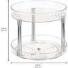 image:imageiDesign 9Inch Plastic 2Tier Lazy Susan Turntable Set of 2 ClearChrome  Kitchen and BathroomPack of 2