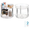 image:imageiDesign 9Inch Plastic 2Tier Lazy Susan Turntable Set of 2 ClearChrome  Kitchen and BathroomPack of 2