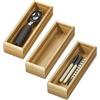 image:imageiDesign Acacia Wood Kitchen Drawer Organizer  Set of 3  Natural  Kitchen and Pantry9 x 3 x 2