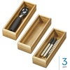 image:imageiDesign Acacia Wood Kitchen Drawer Organizer  Set of 3  Natural  Kitchen and Pantry9 x 3 x 2