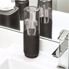image:imageiDesign Austin Metal Covered Holder Stand Holds Regular and Electric Toothbrushes in Master Guest Kids College Dorm Bathroom Brushed  Holds Regular and Electric Toothbrushes for Bathroom or VanitySmokeMatte Black