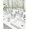 image:imageiDesign Austin Metal Covered Holder Stand Holds Regular and Electric Toothbrushes in Master Guest Kids College Dorm Bathroom Brushed  Holds Regular and Electric Toothbrushes for Bathroom or VanityClearBrushed