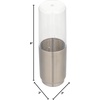 image:imageiDesign Austin Metal Covered Holder Stand Holds Regular and Electric Toothbrushes in Master Guest Kids College Dorm Bathroom Brushed  Holds Regular and Electric Toothbrushes for Bathroom or VanityClearBrushed