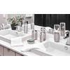 image:imageiDesign Austin Metal Covered Holder Stand Holds Regular and Electric Toothbrushes in Master Guest Kids College Dorm Bathroom Brushed  Holds Regular and Electric Toothbrushes for Bathroom or VanityClearBrushed