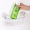 image:imageiDesign BPAFree Plastic Power Lock Suction Wall Storage Organizer Caddy  Bathroom Shower Bath Tub Mirrors ClearShower Basket  Large
