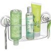 image:imageiDesign BPAFree Plastic Power Lock Suction Wall Storage Organizer Caddy  Bathroom Shower Bath Tub Mirrors ClearShower Basket  Large