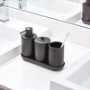 image:imageiDesign Cade Canister Bathroom Storage Jar with Lid Matte Black  314 x 314 x 509 For Bathroom For Vanity For Desk For Countertop314 x 314 x 509 Pack of 2