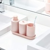 image:imageiDesign Cade Collection Toothbrush Holder Matte Black  For Normal Toothbrushes Spin Brushes Toothpaste 3 x 3 x 45Blush