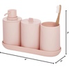 image:imageiDesign Cade Collection Toothbrush Holder Matte Black  For Normal Toothbrushes Spin Brushes Toothpaste 3 x 3 x 45Blush