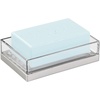 image:imageiDesign Clarity BPAFree Plastic Bar Soap Dish5 x 325 x 134 ClearBrushed Nickel 18Inch by 16Inch