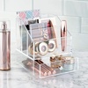 image:imageiDesign Clarity Cosmetic Palette Organizer with Drawer for Vanity or Cabinet to Hold Makeup Beauty Products Hair Accessories  3 Compartments  ClearClear