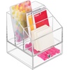 image:imageiDesign Clarity Cosmetic Palette Organizer with Drawer for Vanity or Cabinet to Hold Makeup Beauty Products Hair Accessories  3 Compartments  ClearClear