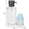 image:imageiDesign Clarity Mouthwash Dispenser Pump with Cup Holder Caddy Clear  625 x 35 x 925 Attached Paper Cup HolderClearBlack