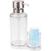 image:imageiDesign Clarity Mouthwash Dispenser Pump with Cup Holder Caddy Clear  625 x 35 x 925 Attached Paper Cup HolderClearBrushed