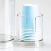 image:imageiDesign Clarity Mouthwash Dispenser Pump with Cup Holder Caddy Clear  625 x 35 x 925 Attached Paper Cup HolderClearBrushed Pack of 12