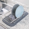 image:imageiDesign Classico Kitchen OvertheSink Dish Drainer Rack for Drying Glasses Silverware Bowls Plates  Satin