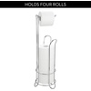 image:imageiDesign Classico Metal Toilet Tissue Roll Reserve Organizer for Bathroom Compact Organizer Holds 4 Rolls of Toilet Paper Satin Silver  Classico CollectionChrome