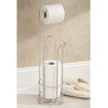 image:imageiDesign Classico Metal Toilet Tissue Roll Reserve Organizer for Bathroom Compact Organizer Holds 4 Rolls of Toilet Paper Satin Silver  Classico CollectionPc Satin
