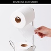 image:imageiDesign Classico Metal Toilet Tissue Roll Reserve Organizer for Bathroom Compact Organizer Holds 4 Rolls of Toilet Paper Satin Silver  Classico CollectionChrome
