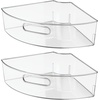 image:imageiDesign Clear Plastic 14 Wedge Bin 2Pack  Corner Lazy Susan Cabinet Kitchen Cabinet Organizer2 Piece Set