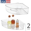 image:imageiDesign Clear Plastic 14 Wedge Bin 2Pack  Corner Lazy Susan Cabinet Kitchen Cabinet Organizer2 Piece Set